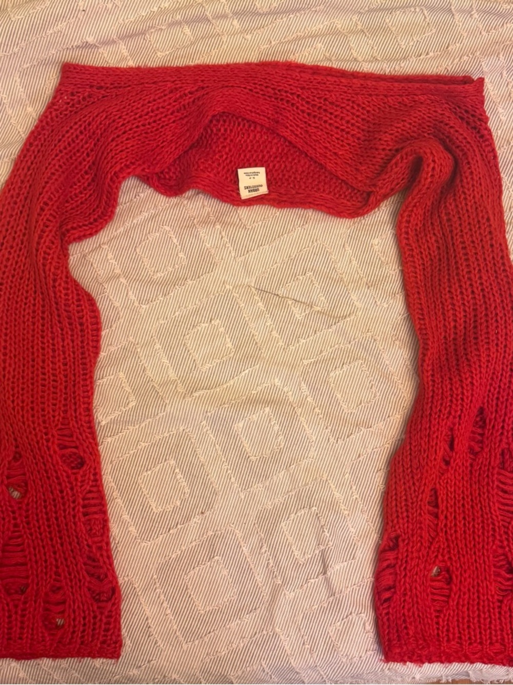 Red Open-Knit Women's Sweater bolero